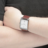 Buy Shop Calvin Klein Window Silver Dial Brown Leather Strap Watch for Men - K2M21126 USA Online