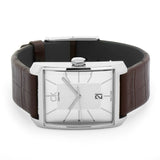 Buy Shop Calvin Klein Window Silver Dial Brown Leather Strap Watch for Men - K2M21126 USA Online