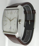 Buy Shop Calvin Klein Window Silver Dial Brown Leather Strap Watch for Men - K2M21126 USA Online