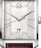 Buy Shop Calvin Klein Window Silver Dial Brown Leather Strap Watch for Men - K2M21126 USA Online