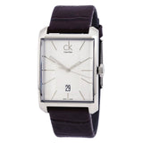 Buy Shop Calvin Klein Window Silver Dial Brown Leather Strap Watch for Men - K2M21126 USA Online