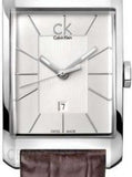 Buy Shop Calvin Klein Window Silver Dial Brown Leather Strap Watch for Men - K2M21126 USA Online