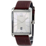 Buy Shop Calvin Klein Window Silver Dial Brown Leather Strap Watch for Men - K2M21126 USA Online