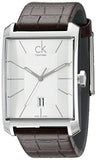 Buy Shop Calvin Klein Window Silver Dial Brown Leather Strap Watch for Men - K2M21126 USA Online