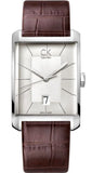 Buy Shop Calvin Klein Window Silver Dial Brown Leather Strap Watch for Men - K2M21126 USA Online