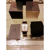 Buy Shop Calvin Klein Window Silver Dial Brown Leather Strap Watch for Men - K2M21620 USA Online