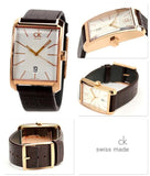 Buy Shop Calvin Klein Window Silver Dial Brown Leather Strap Watch for Men - K2M21620 USA Online