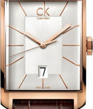 Buy Shop Calvin Klein Window Silver Dial Brown Leather Strap Watch for Men - K2M21620 USA Online