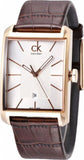 Buy Shop Calvin Klein Window Silver Dial Brown Leather Strap Watch for Men - K2M21620 USA Online