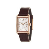 Buy Shop Calvin Klein Window Silver Dial Brown Leather Strap Watch for Men - K2M21620 USA Online