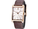 Buy Shop Calvin Klein Window Silver Dial Brown Leather Strap Watch for Men - K2M21620 USA Online