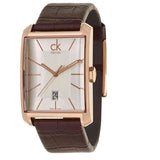 Buy Shop Calvin Klein Window Silver Dial Brown Leather Strap Watch for Men - K2M21620 USA Online