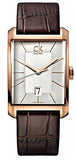Buy Shop Calvin Klein Window Silver Dial Brown Leather Strap Watch for Men - K2M21620 USA Online
