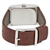 Buy Shop Calvin Klein Window Silver Dial Brown Leather Strap Watch for Women - K2M23126 USA Online