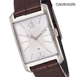 Buy Shop Calvin Klein Window Silver Dial Brown Leather Strap Watch for Women - K2M23126 USA Online