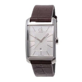 Buy Shop Calvin Klein Window Silver Dial Brown Leather Strap Watch for Women - K2M23126 USA Online