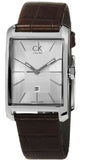 Buy Shop Calvin Klein Window Silver Dial Brown Leather Strap Watch for Women - K2M23126 USA Online
