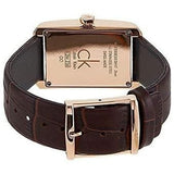 Buy Shop Calvin Klein Window White Dial Brown Leather Strap Watch for Women - K2M23620 USA Online