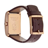 Buy Shop Calvin Klein Window White Dial Brown Leather Strap Watch for Women - K2M23620 USA Online