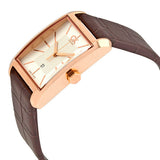Buy Shop Calvin Klein Window White Dial Brown Leather Strap Watch for Women - K2M23620 USA Online