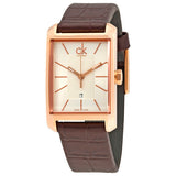 Buy Shop Calvin Klein Window White Dial Brown Leather Strap Watch for Women - K2M23620 USA Online