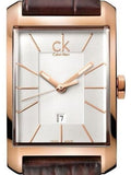 Buy Shop Calvin Klein Window White Dial Brown Leather Strap Watch for Women - K2M23620 USA Online