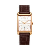 Buy Shop Calvin Klein Window White Dial Brown Leather Strap Watch for Women - K2M23620 USA Online
