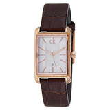 Buy Shop Calvin Klein Window White Dial Brown Leather Strap Watch for Women - K2M23620 USA Online