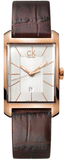 Buy Shop Calvin Klein Window White Dial Brown Leather Strap Watch for Women - K2M23620 USA Online