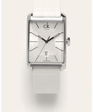 Buy Shop Calvin Klein Window White Dial White Leather Strap Watch for Men - K2M21120 USA Online