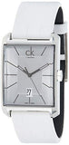 Buy Shop Calvin Klein Window White Dial White Leather Strap Watch for Men - K2M21120 USA Online