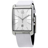 Buy Shop Calvin Klein Window White Dial White Leather Strap Watch for Men - K2M21120 USA Online