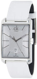 Buy Shop Calvin Klein Window White Dial White Leather Strap Watch for Men - K2M21120 USA Online