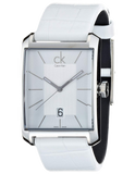 Buy Shop Calvin Klein Window White Dial White Leather Strap Watch for Men - K2M21120 USA Online