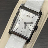 Buy Shop Calvin Klein Window White Dial White Leather Strap Watch for Women - K2M23120 USA Online
