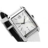 Buy Shop Calvin Klein Window White Dial White Leather Strap Watch for Women - K2M23120 USA Online