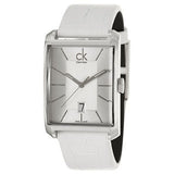 Buy Shop Calvin Klein Window White Dial White Leather Strap Watch for Women - K2M23120 USA Online