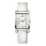Buy Shop Calvin Klein Window White Dial White Leather Strap Watch for Women - K2M23120 USA Online
