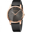 Buy Shop Calvin Klein City Quartz Grey Dial Black Leather Strap Watch for Men - K2G2G6C3 USA Online