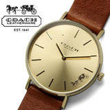 Buy Shop Coach Perry Gold Dial Brown Leather Strap Watch for Women - 14503331 USA Online