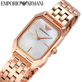 Buy Shop Emporio Armani Giola White Mother of Pearl Dial Rose Gold Steel Strap Watch For Women - AR11147 USA Online