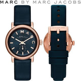 Buy Shop Marc Jacobs Baker Navy Blue Dial Blue Leather Strap Watch for Women - MBM1331 USA Online