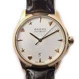 Buy Shop Gucci G Timeless Silver Dial Brown Leather Strap Watch for Men - YA126470 USA Online