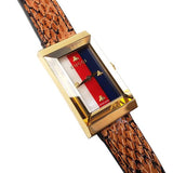 Buy Shop Gucci G-Frame Mother of Pearl Dial Brown Leather Snakeskin Strap Watch For Women - YA147402 USA Online