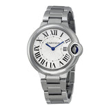 Buy Shop Cartier Ballen Bleu De Cartier Silver Dial Silver Steel Strap Watch for Women - W6920084 USA Online