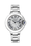 Buy Shop Cartier Ballen Bleu De Cartier Silver Dial Silver Steel Strap Watch for Women - W6920084 USA Online