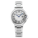 Buy Shop Cartier Ballen Bleu De Cartier Silver Dial Silver Steel Strap Watch for Women - W6920084 USA Online