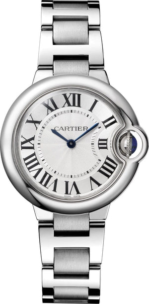 Buy Shop Cartier Ballen Bleu De Cartier Silver Dial Silver Steel Strap Watch for Women - W6920084 USA Online
