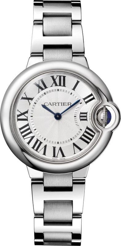 Buy Shop Cartier Ballen Bleu De Cartier Silver Dial Silver Steel Strap Watch for Women - W6920084 USA Online