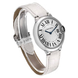 Buy Shop Cartier Ballon Bleu de Cartier Silver Dial White Leather Strap Watch for Women - W6920087 USA Online
